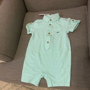 Adorable blue collared romper! NWT